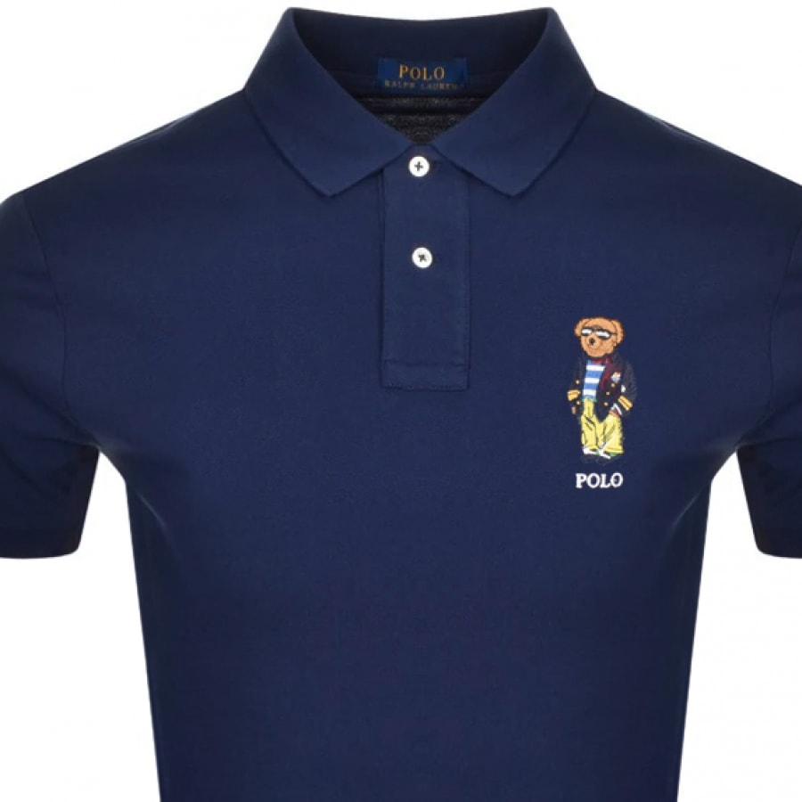 Alternative Image for ProductRalph Lauren Custom Slim Fit Polo T Shirt Navy2